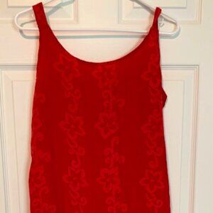 Red Floral Hawaiian ruffle dress by Blue Ginger Size M